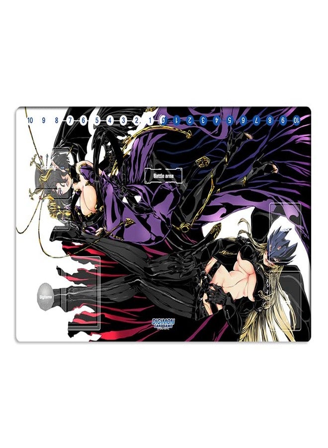 Mlikemat New Mlikemat DTCG Duel Playmat Digimon Lilithmon & Beelstarrmon Trading Card Game Mat Pad + Free Bag - Image 1